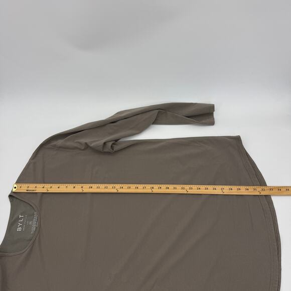 BYLT Drop Cut Long Sleeve Crew Neck Mens Size XXL Taupe Soft Stretch Jersey Knit - Picture 5 of 7